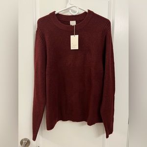 a new day • size L • burgundy long sleeve sweater